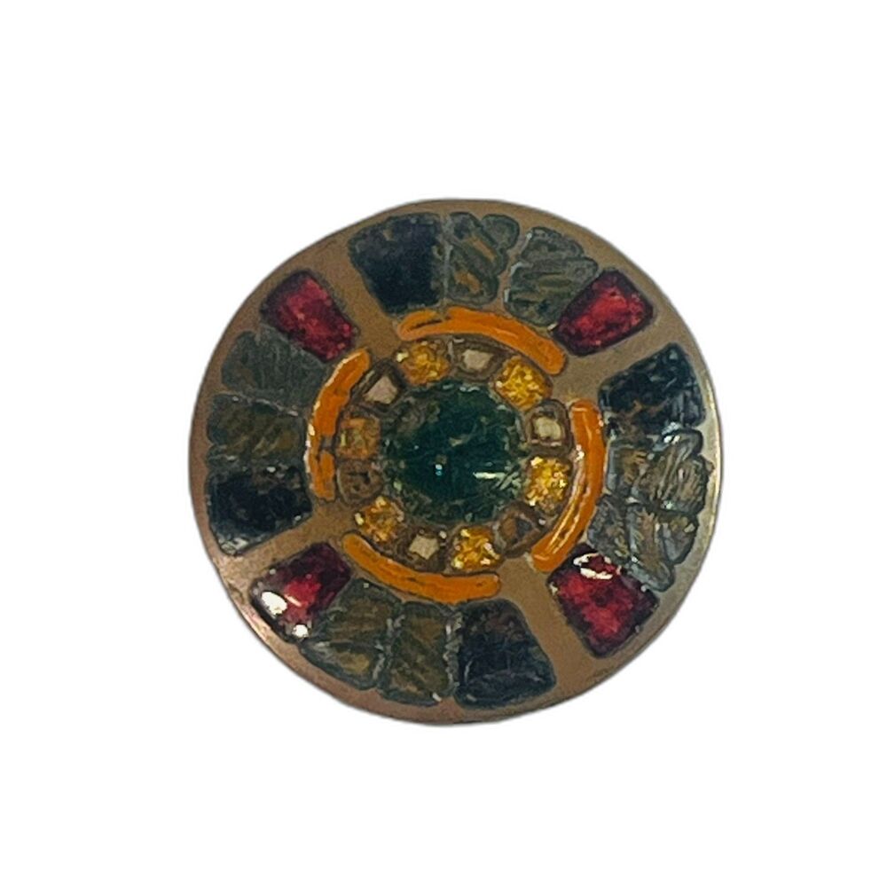 Vintage Studio Glass Round Brooch